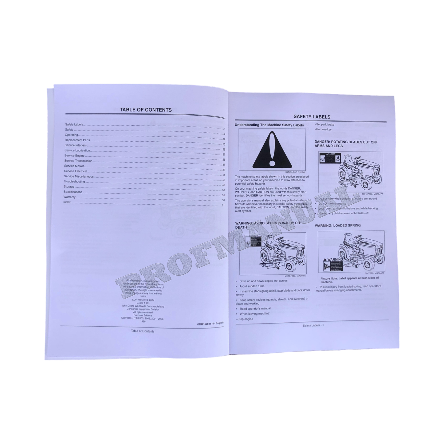 JOHN DEERE GT235 GT245 TRACTOR OPERATORS MANUAL SN 110001 and Up