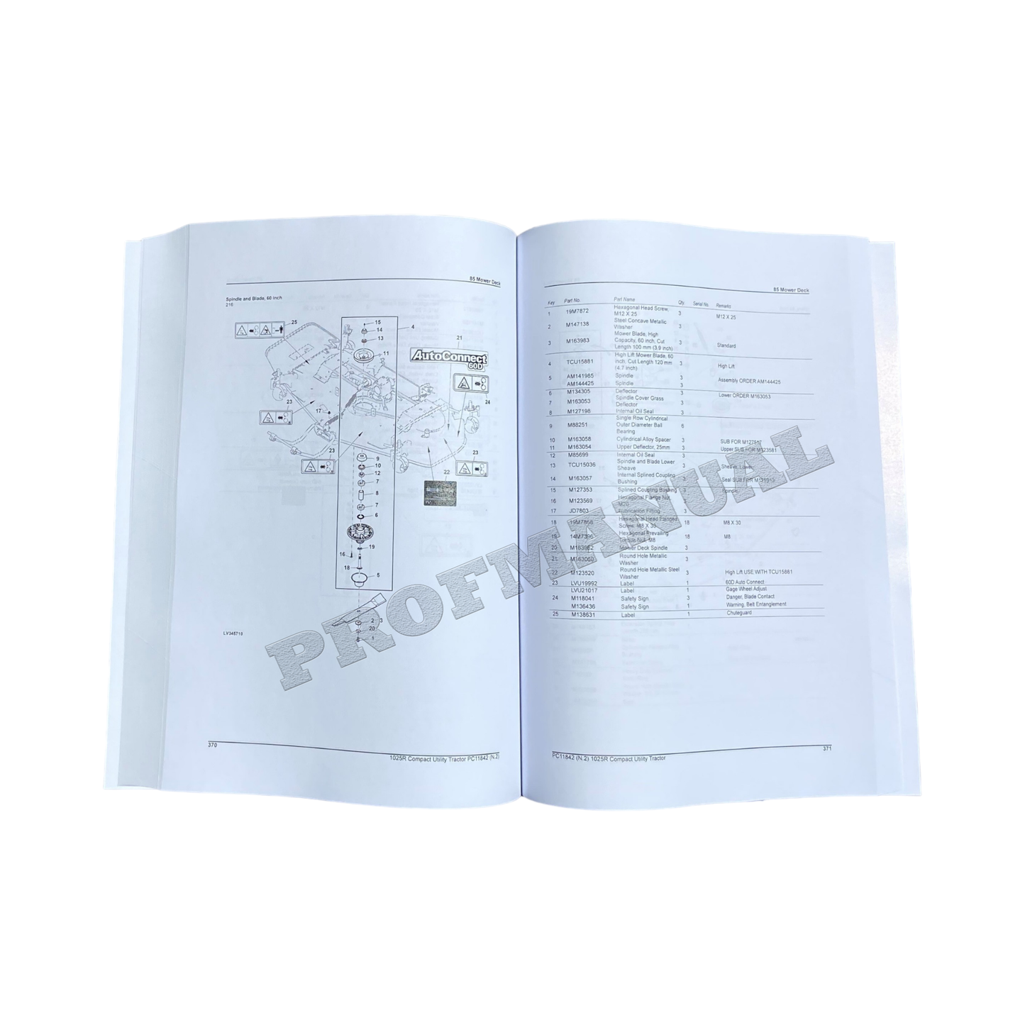 MANUEL DU CATALOGUE DES PIÈCES DU TRACTEUR JOHN DEERE 1025R #1 