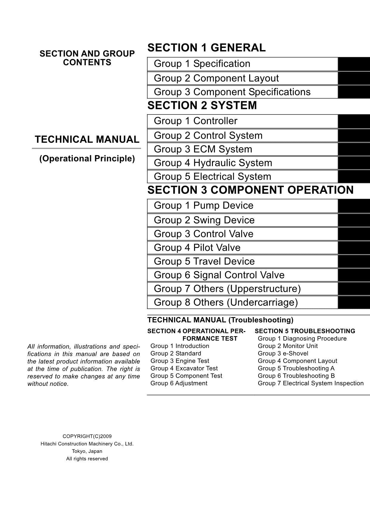 Hitachi ZX330-3 Class 330-3 330LC-3 Excavator Operat Principle Service manual