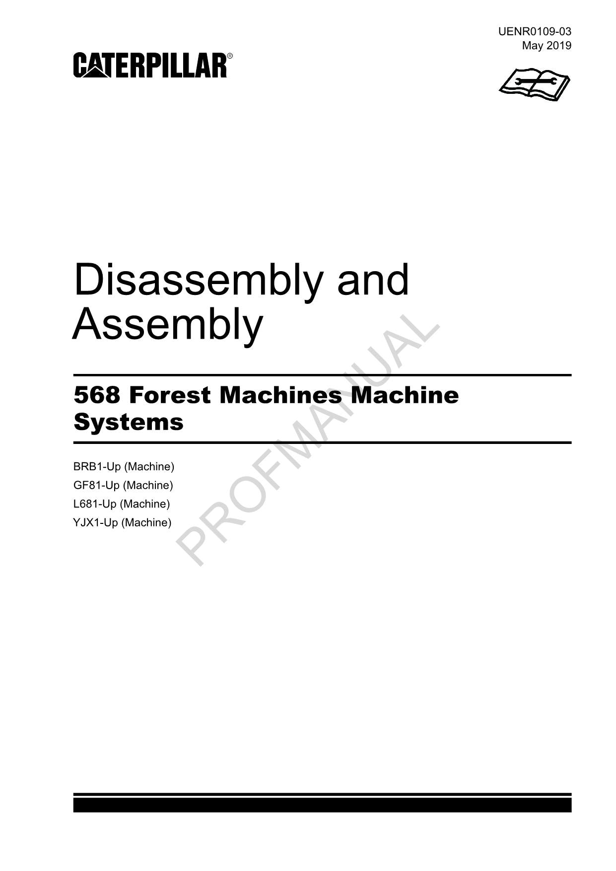 Caterpillar Cat 568 Forest Disassembly Assembly Manual