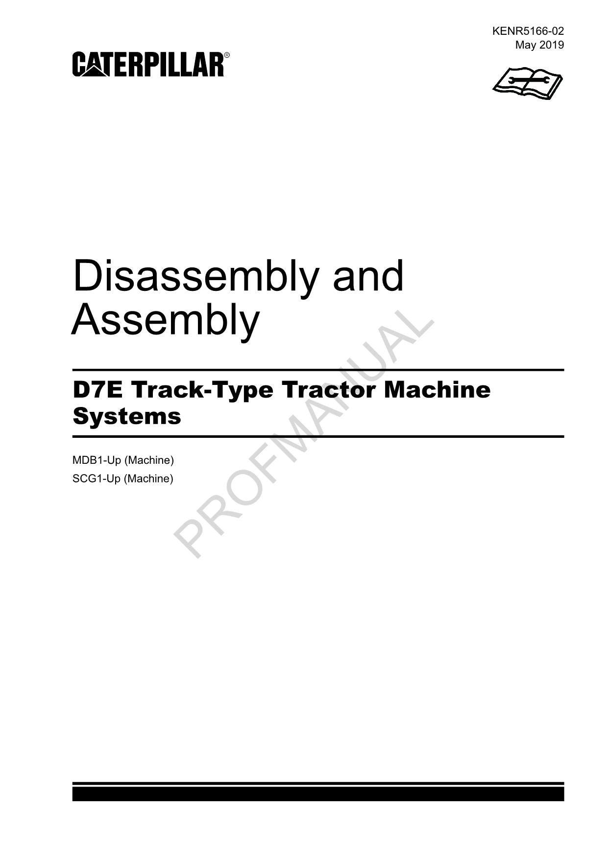 Caterpillar D7E Track Tractor Machine SYS Manual Disassembly Assembly KENR5166