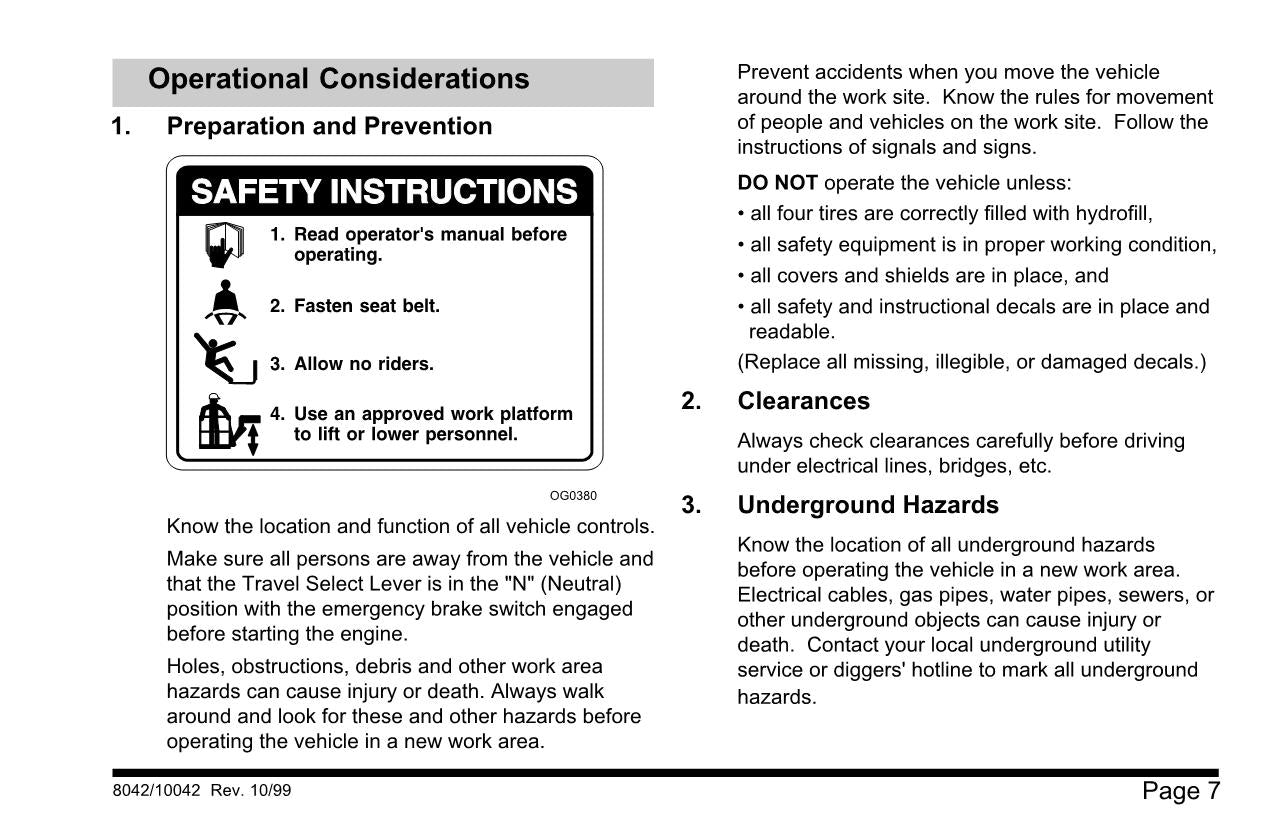 SKYTRAK 10042 8042 Telehandler Maintenance Operation Operators Manual