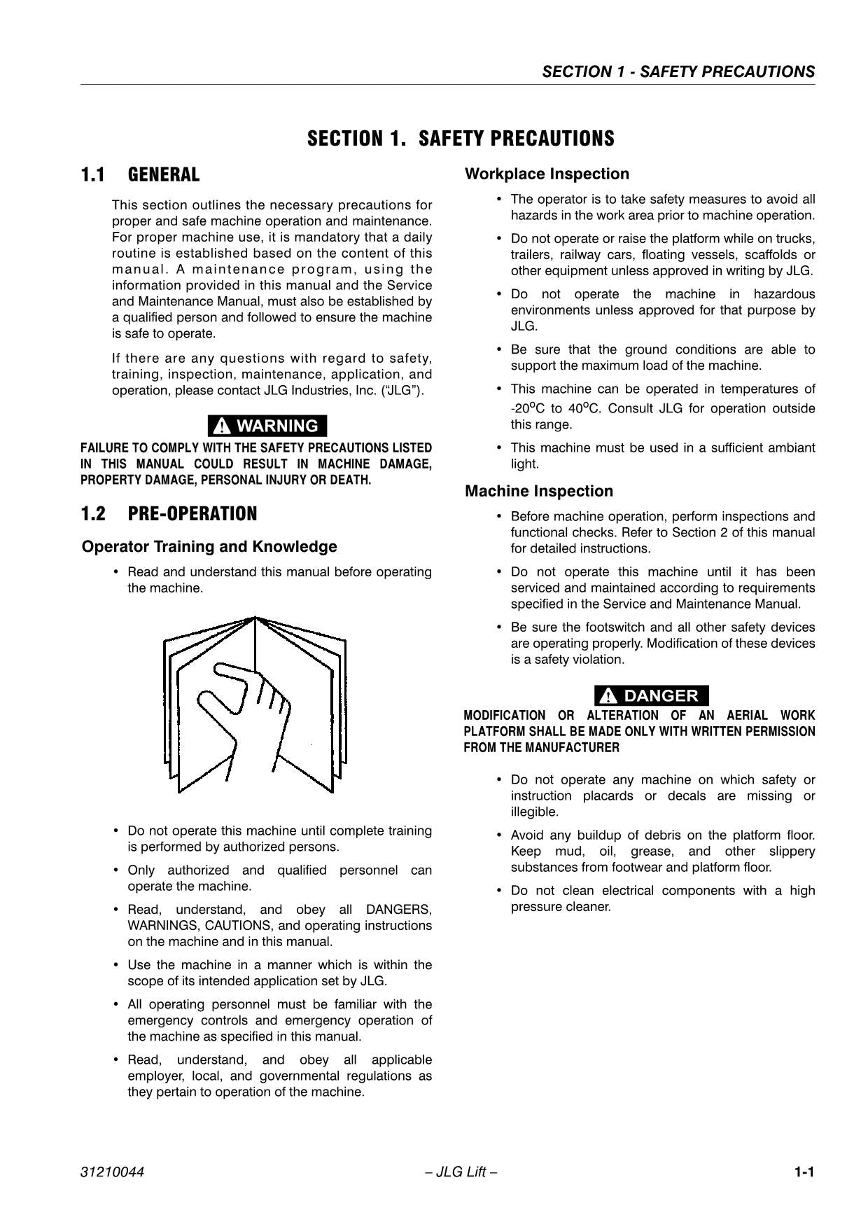 TOUCAN 861 Vertical Lift Maintenance Operation Operators Manual