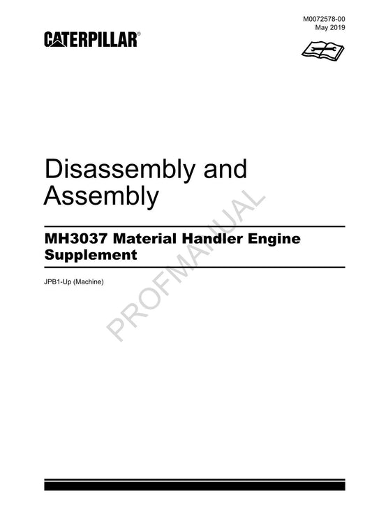 Caterpillar MH3037 Material Handler Engine Suppl Disassem Assem Service Manual