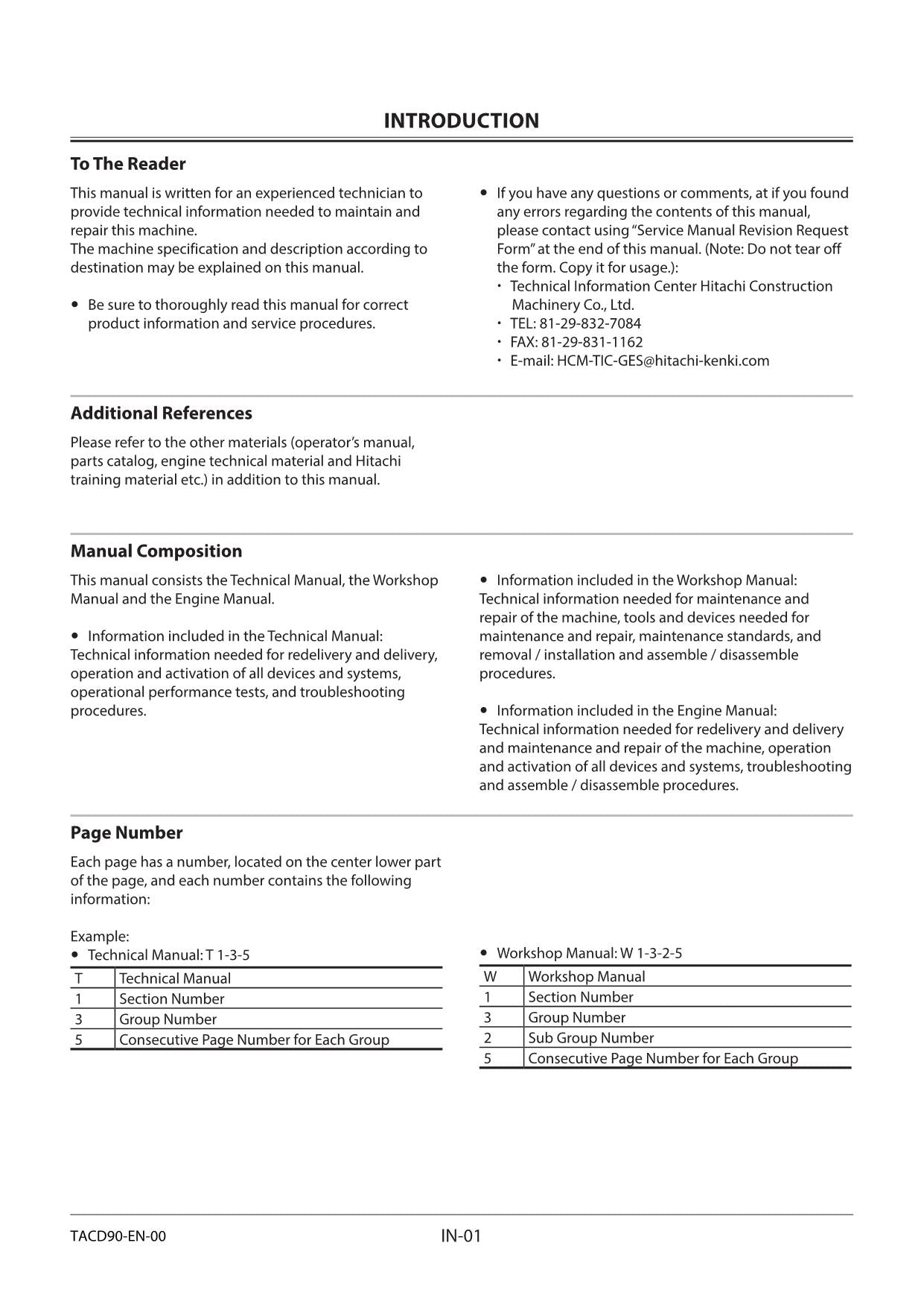 Hitachi ZX20U-5A Excavator Service Manual with Schemes