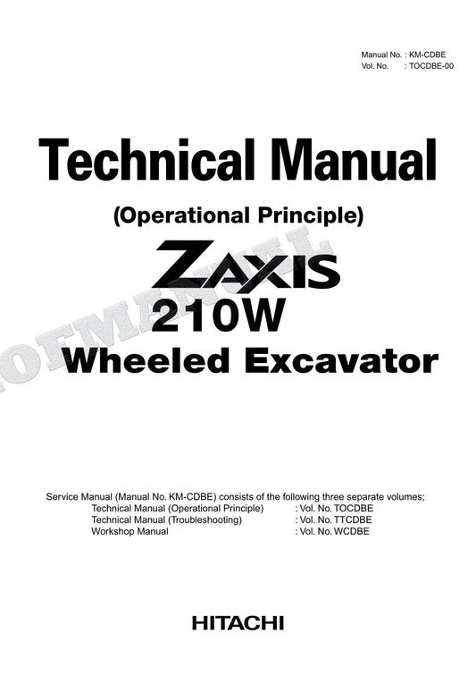 HITACHI ZX210W Excavator Service manual Operational Principle