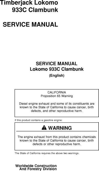 JOHN DEERE 933C CLAMBUNK SERVICE REPAIR MANUAL