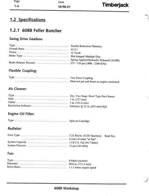 JOHN DEERE 608B TRACKED FELLER BUNCHER SERVICE REPAIR MANUAL s-n 987327-005013