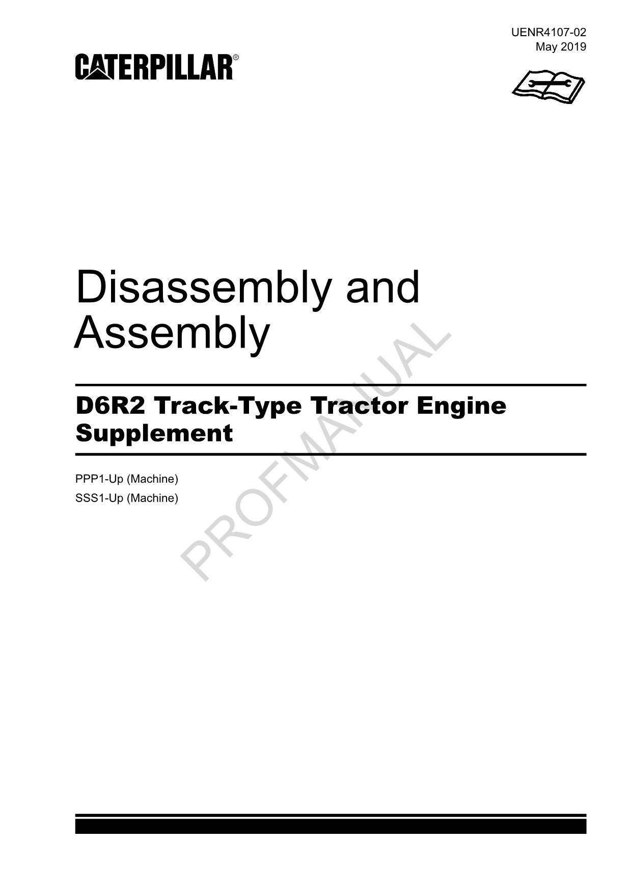 Caterpillar CAT D6R2 Track Type Tractor Engine Suppl Manual Disassembly Assembly