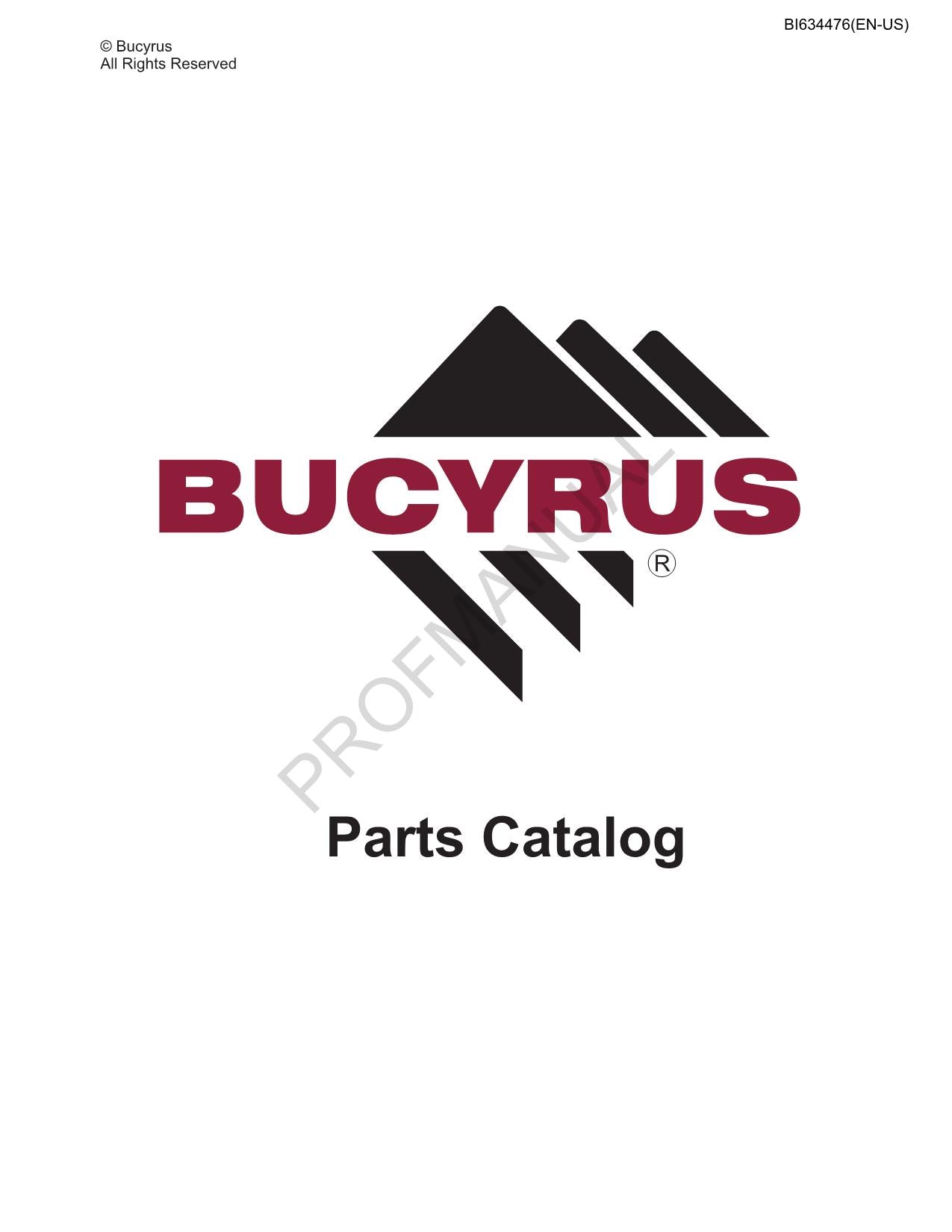 Caterpillar Cat Bucyrus MT3300 Off Highway Truck Parts Catalog Manual