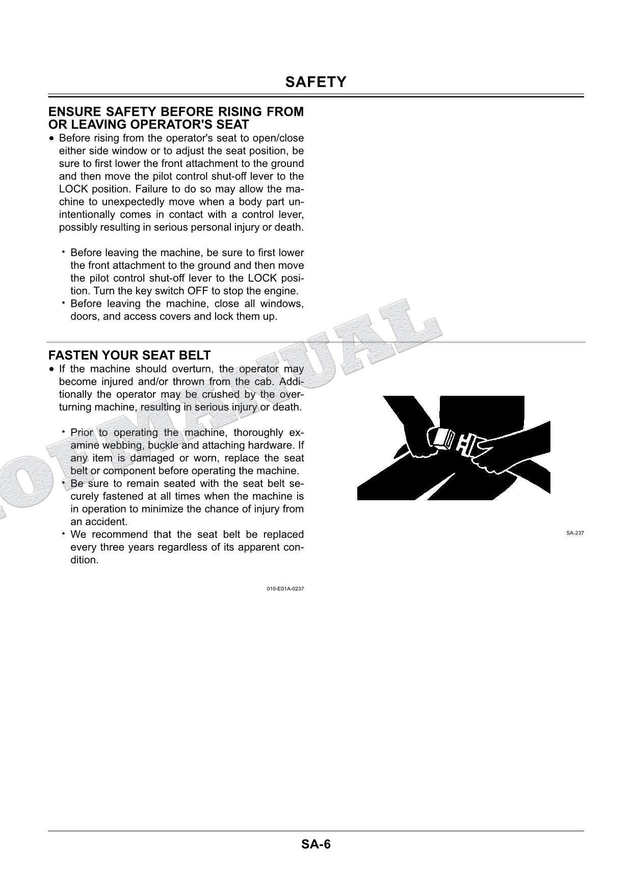 HITACHI ZX240LC-3G Excavator Land Mine Remover BM307-V24 Service Manual