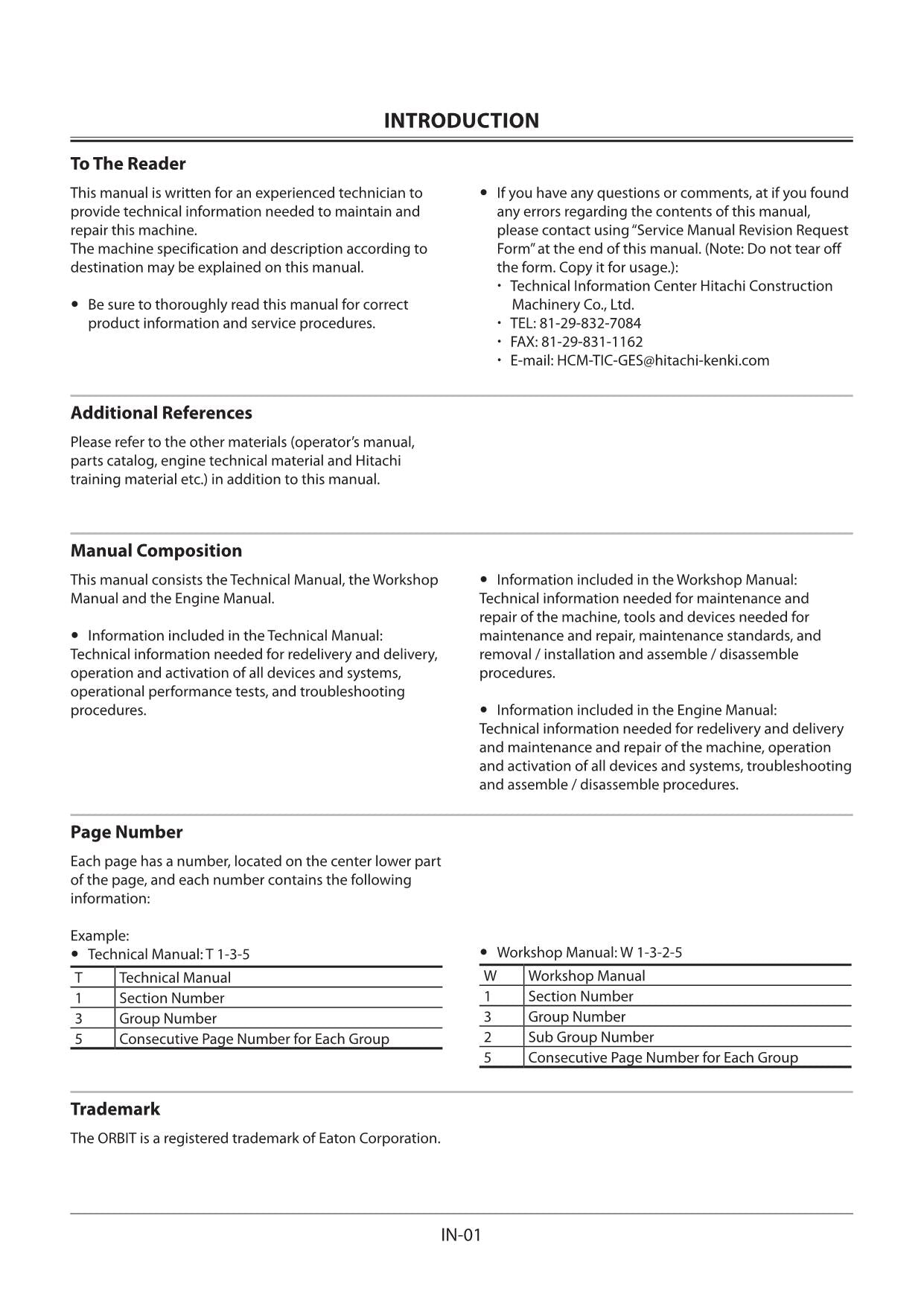 Hitachi ZX17U-5A Excavator Service Manual with Schemes TABA90-EN-00