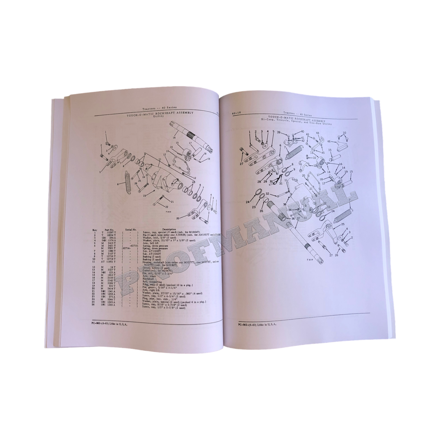 JOHN DEERE 40 TRACTOR PARTS CATALOG MANUAL