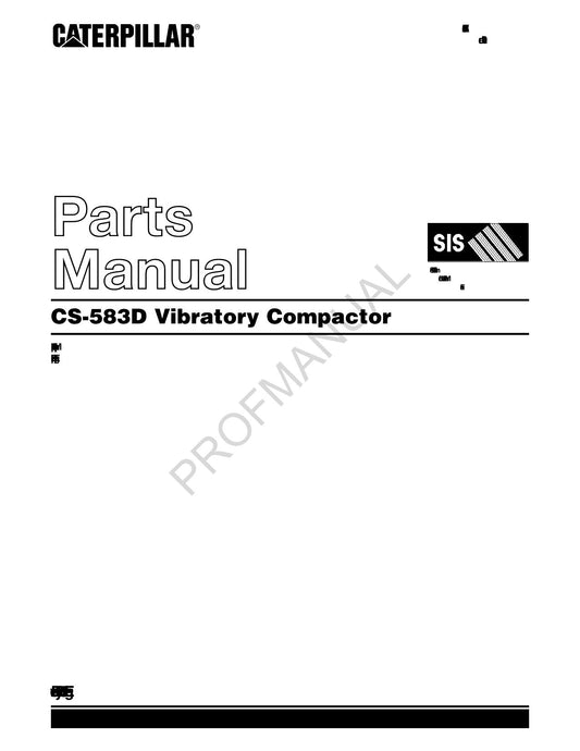 Caterpillar Cat CS 583D Vibratory Compactor Parts Catalog Manual KEBP0213