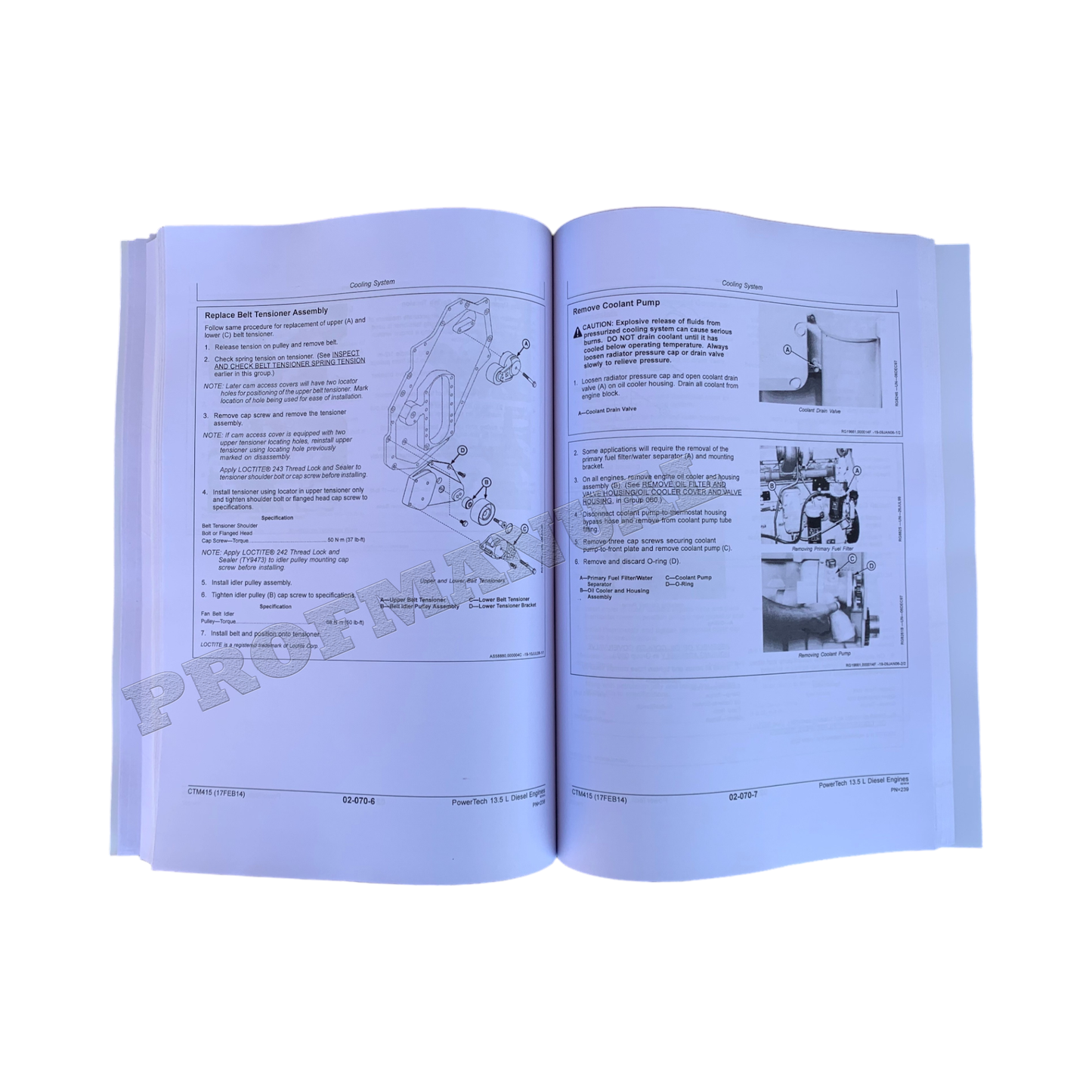 John Deere 6135 TM 13.5L OEM Engine Base Engine Repair Service manual