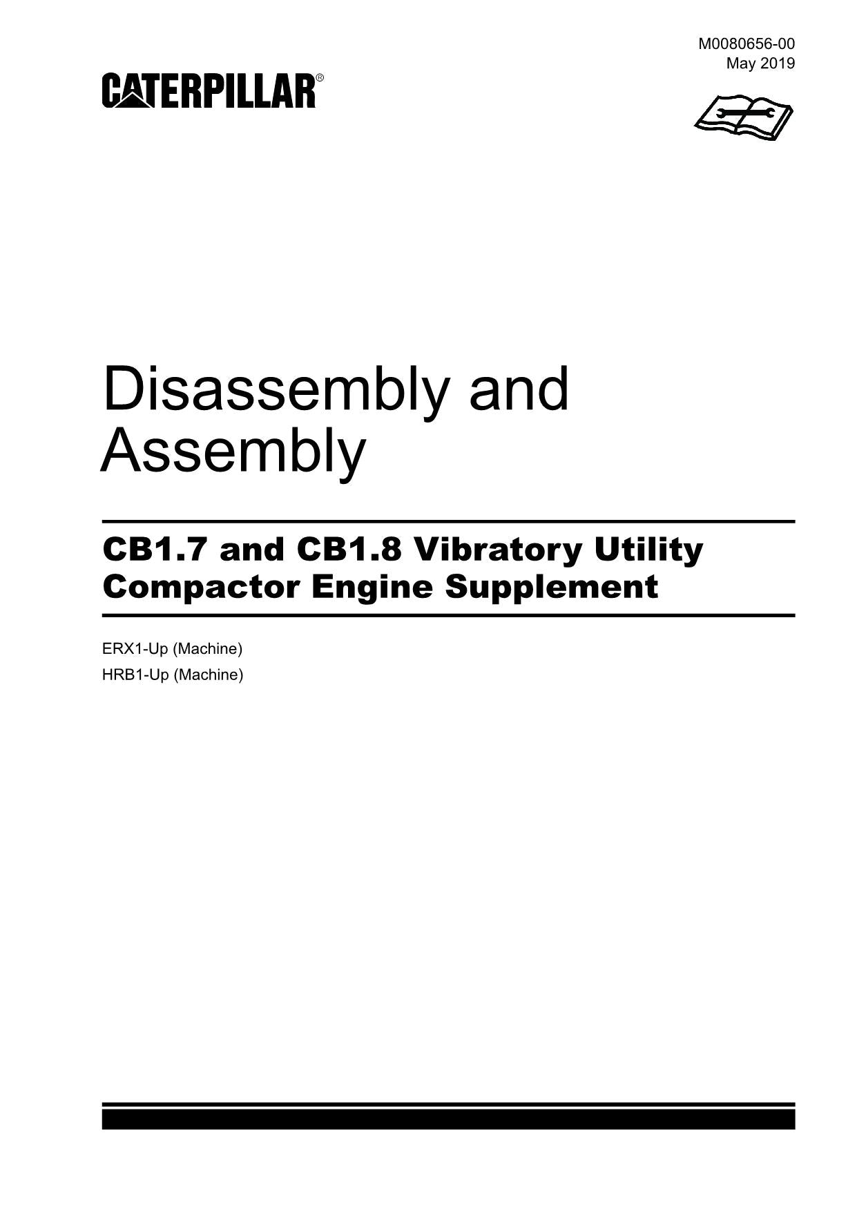 Caterpillar CB1.7 Compactor Engine Suppl Disassem Assem Service Manual M0080656