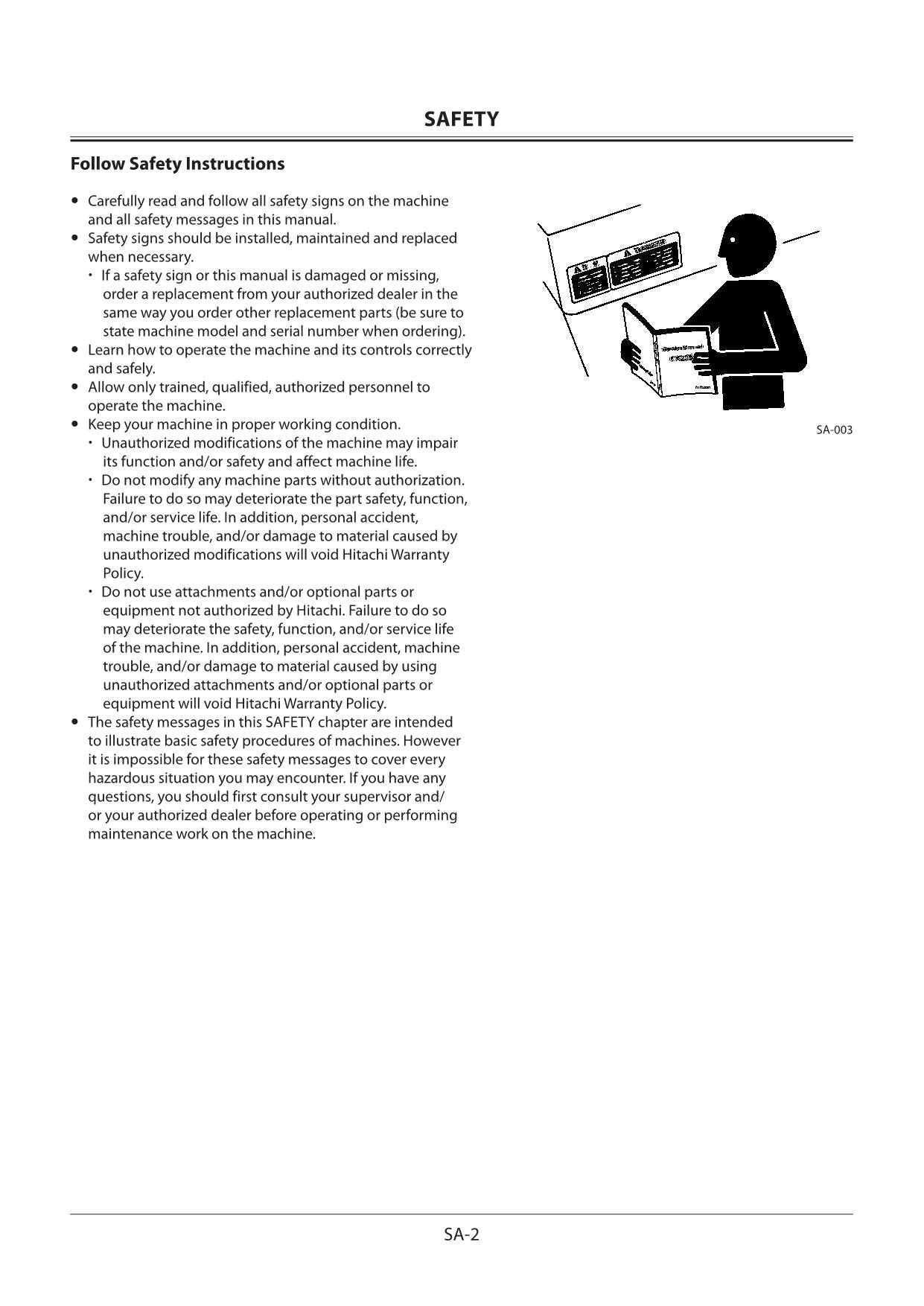 Hitachi ZX240-5A ZX240LC-5A ZX250H-5A Excavator Workshop Service manual