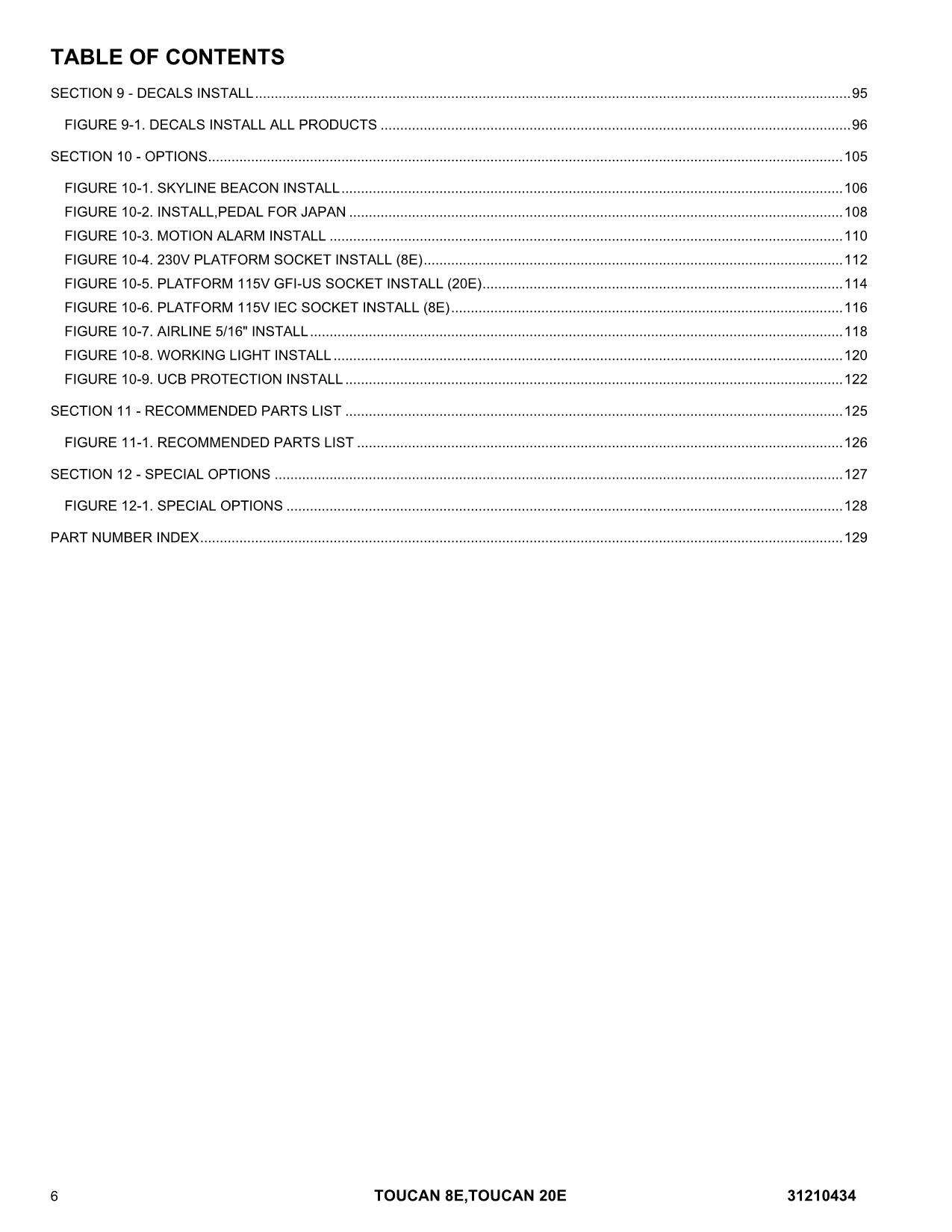 TOUCAN 20E 8E Vertical Lift Parts Catalog Manual 31210434