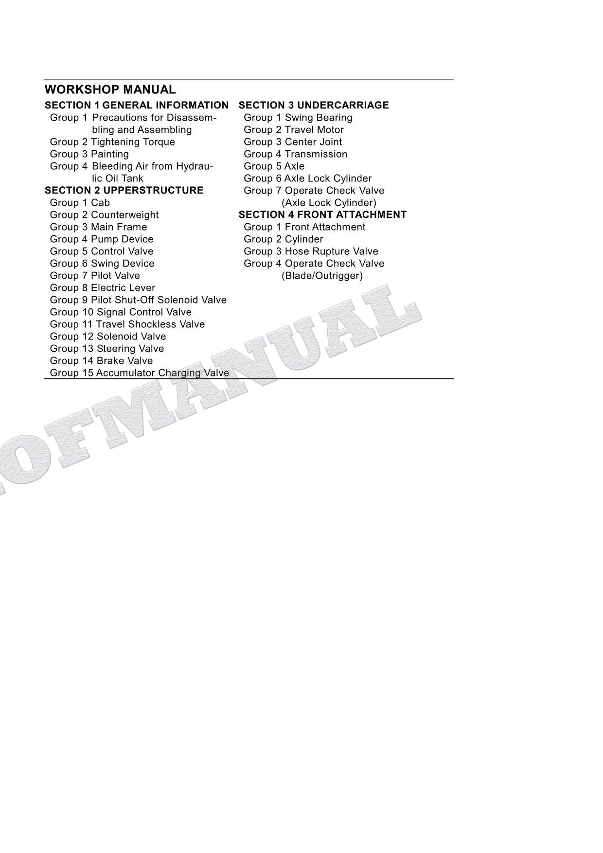 HITACHI ZX210W-3 ZX220W-3 Excavator Service Manual Operational Principle