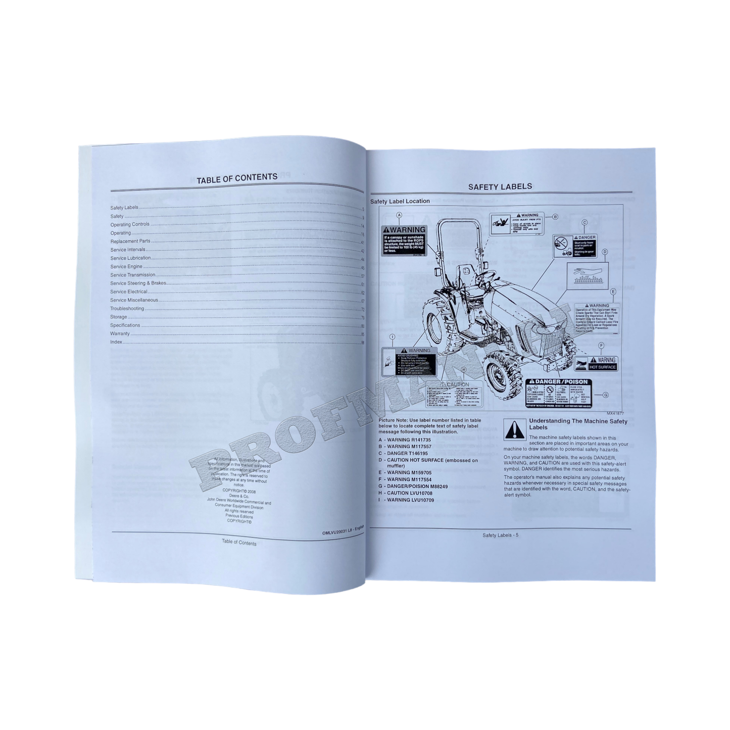 JOHN DEERE 3520 3720 TRAKTOR-BETRIEBSHANDBUCH