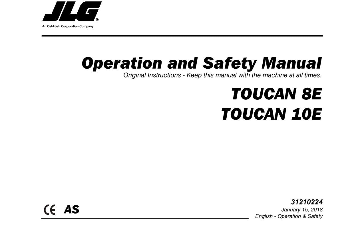 TOUCAN 10E 8E Vertical Lift Maintenance Operation Operators Manual