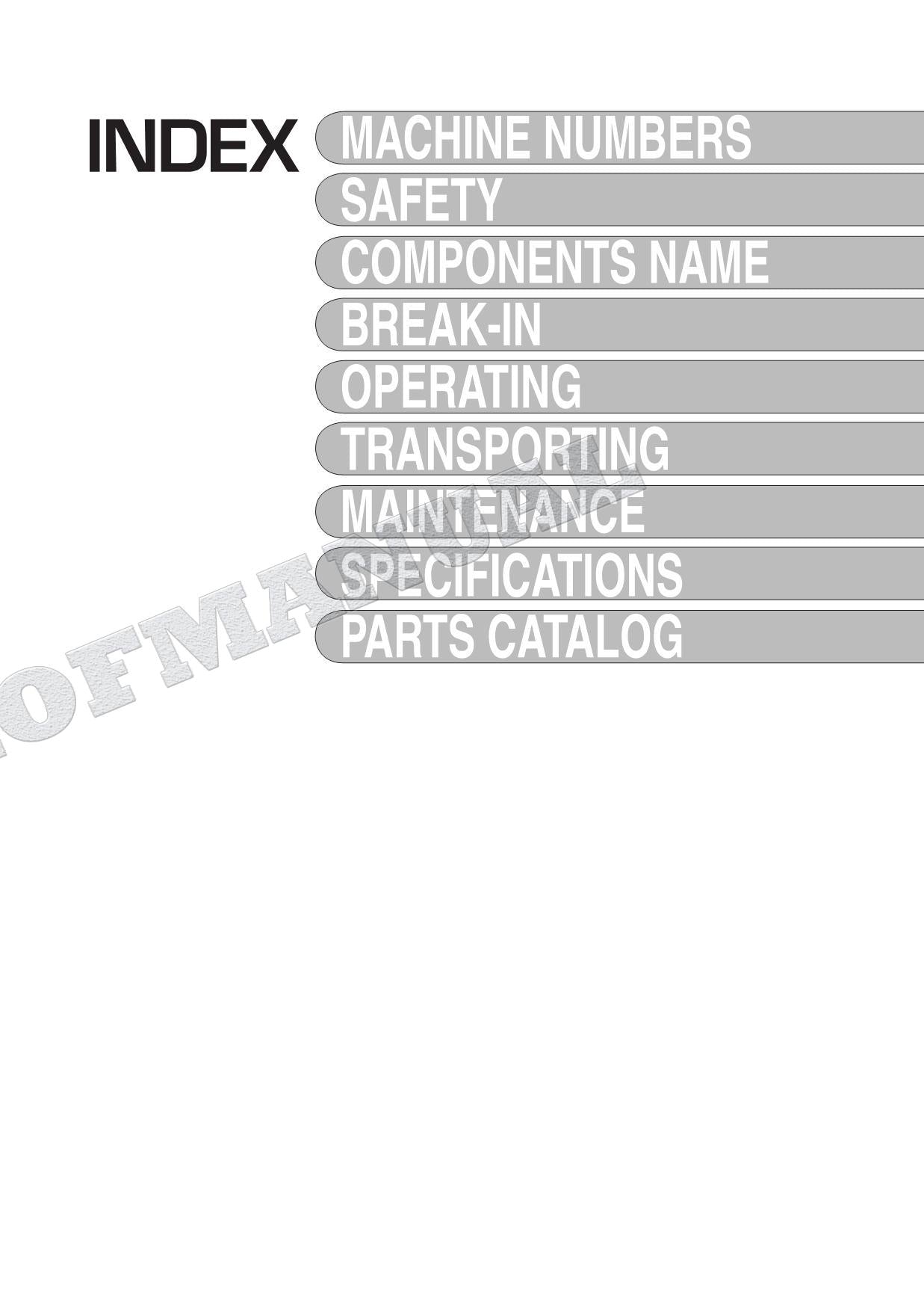 HITACHI SHELL-PUSH CLAMSHELL BUCKET 0.2 0.25 m3 Excavator Parts Catalog Manual