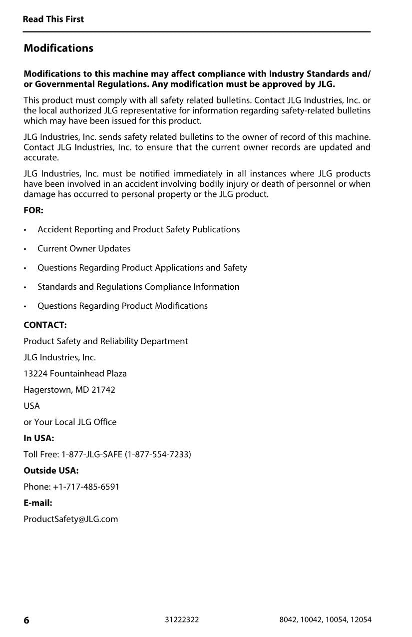 SKYTRAK 10042 10054 12054 8042 Telehandler Operators Manual 31222322