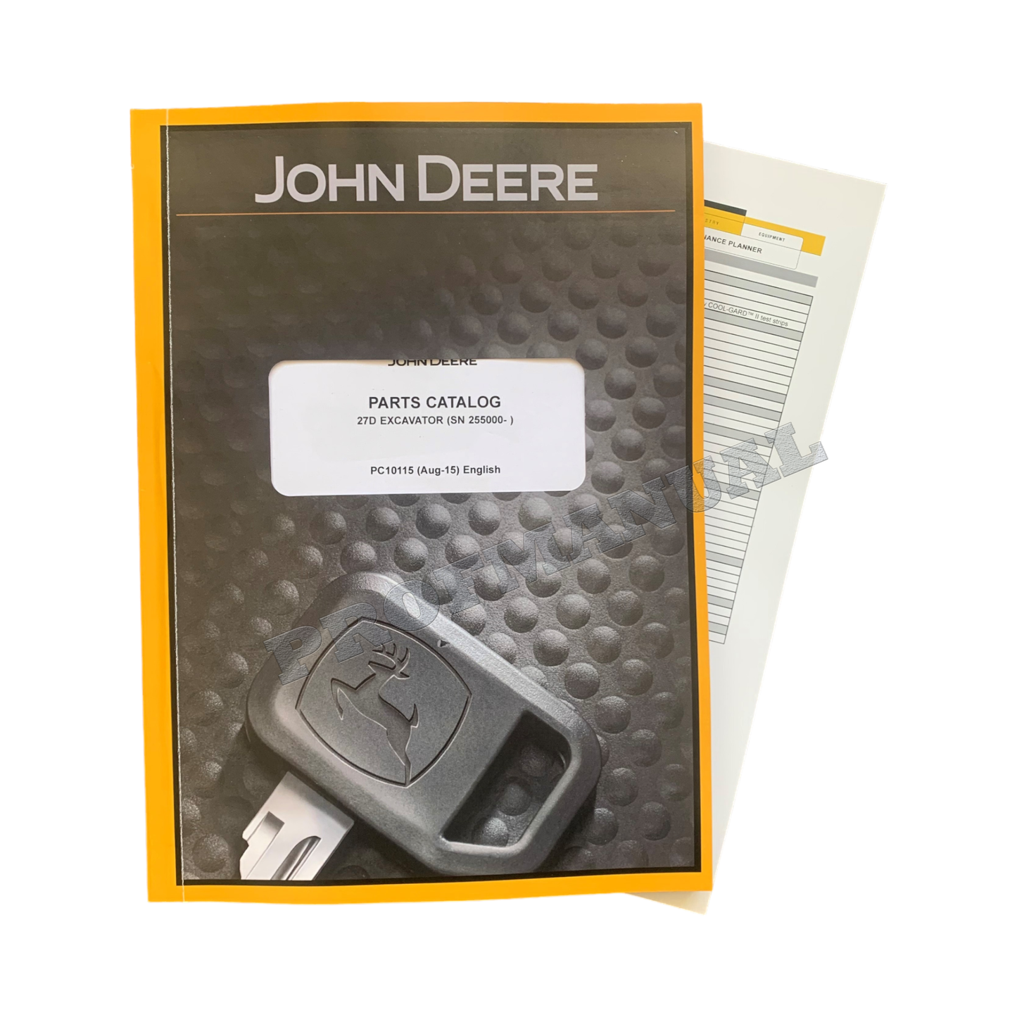 MANUEL DU CATALOGUE DES PIÈCES DÉTACHÉES POUR EXCAVATRICE JOHN DEERE 27D + !BONUS! Numéro de série 255000- 