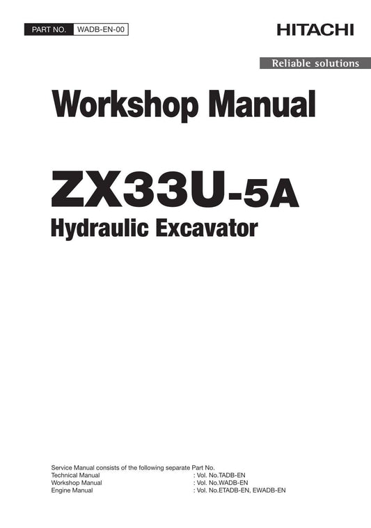 Hitachi ZX33U-5A Excavator Workshop Service Repair manual