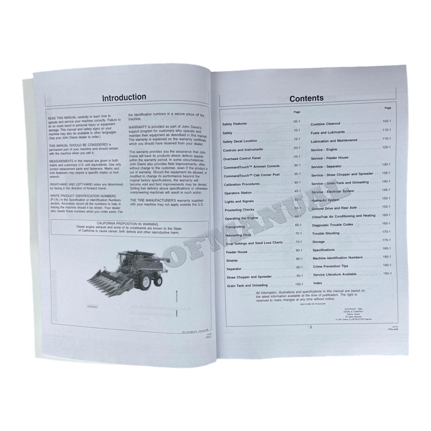 JOHN DEERE 9650 9750 STS  COMBINE OPERATORS MANUAL #1