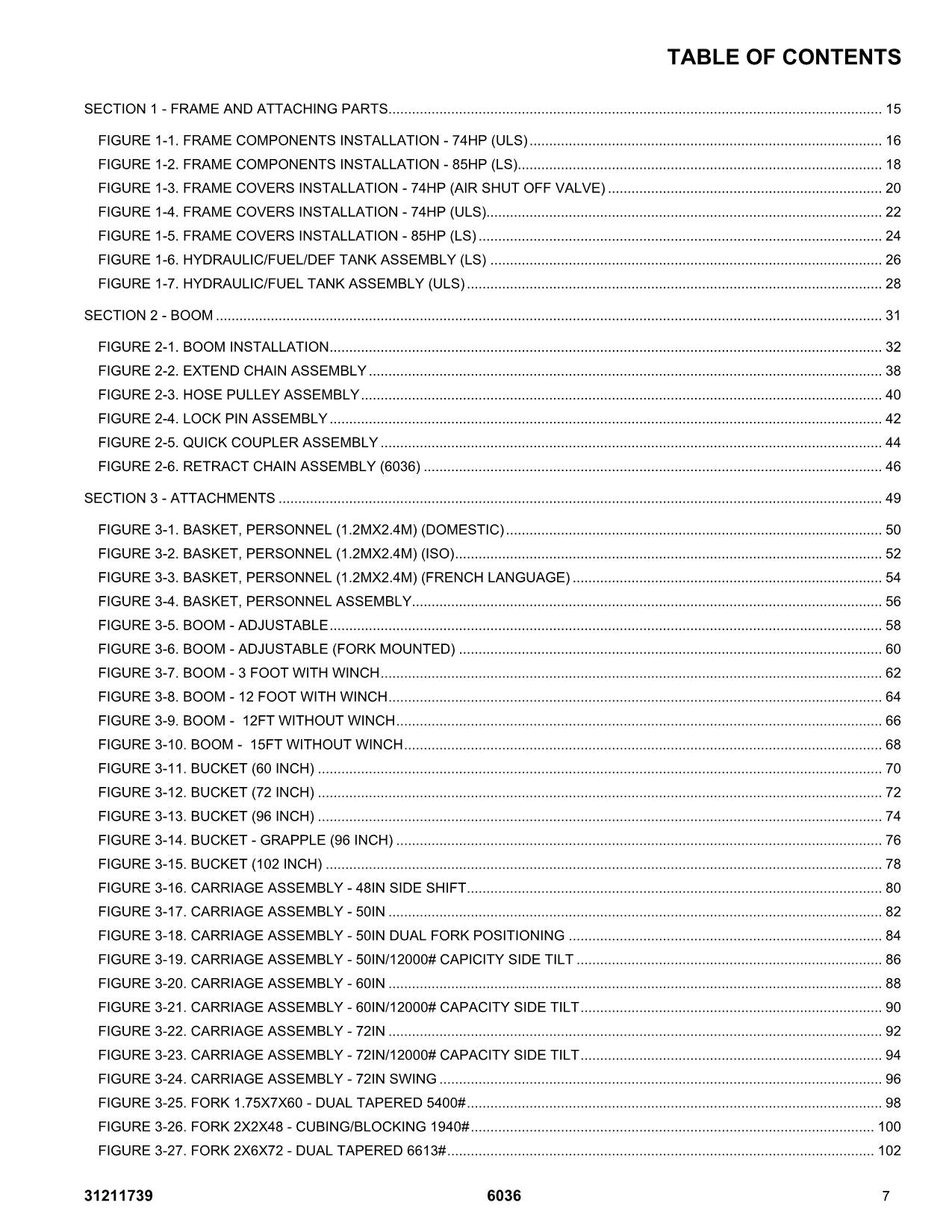 SKYTRAK 6036 Telehandler Parts Catalog Manual 31211739