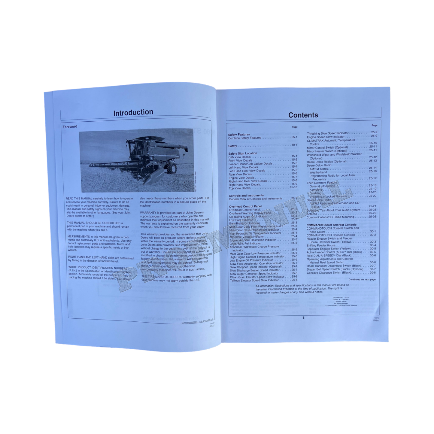 JOHN DEERE 9660 9760 STS MÄHDRESCHER-BETRIEBSHANDBUCH #3 