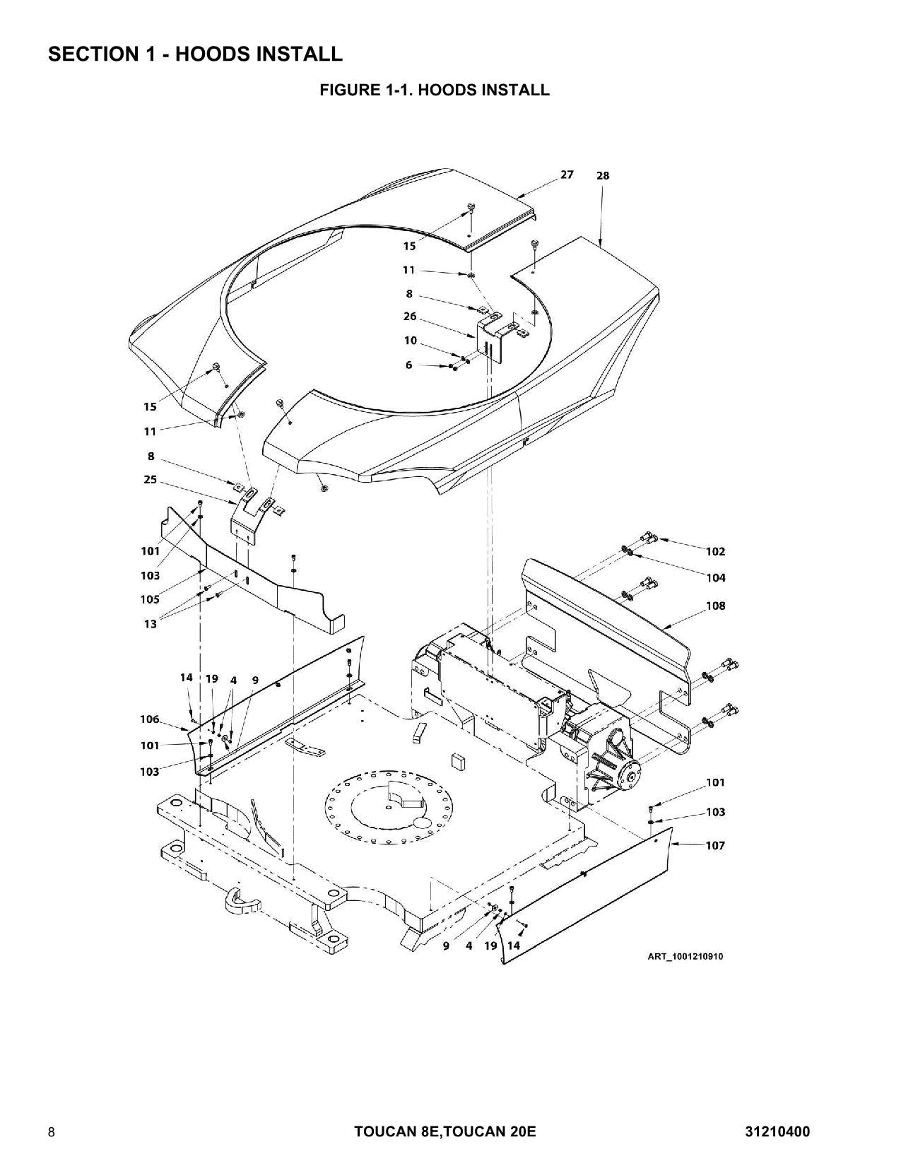 TOUCAN 20E 8E Vertical Lift Parts Catalog Manual 31210400