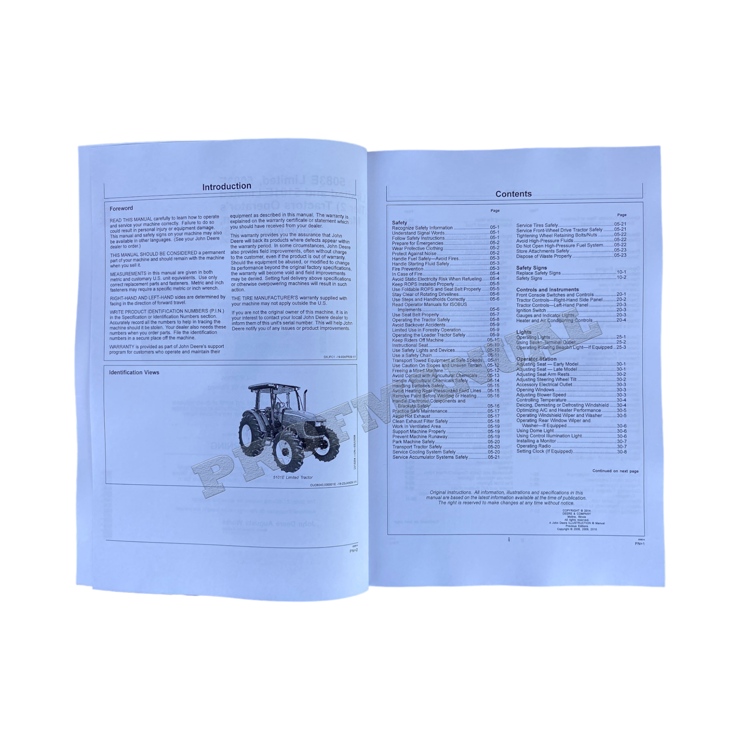 JOHN DEERE 5083E 5093E LIMITED 5101E LIMITED TRACTOR OPERATORS MANUAL #6