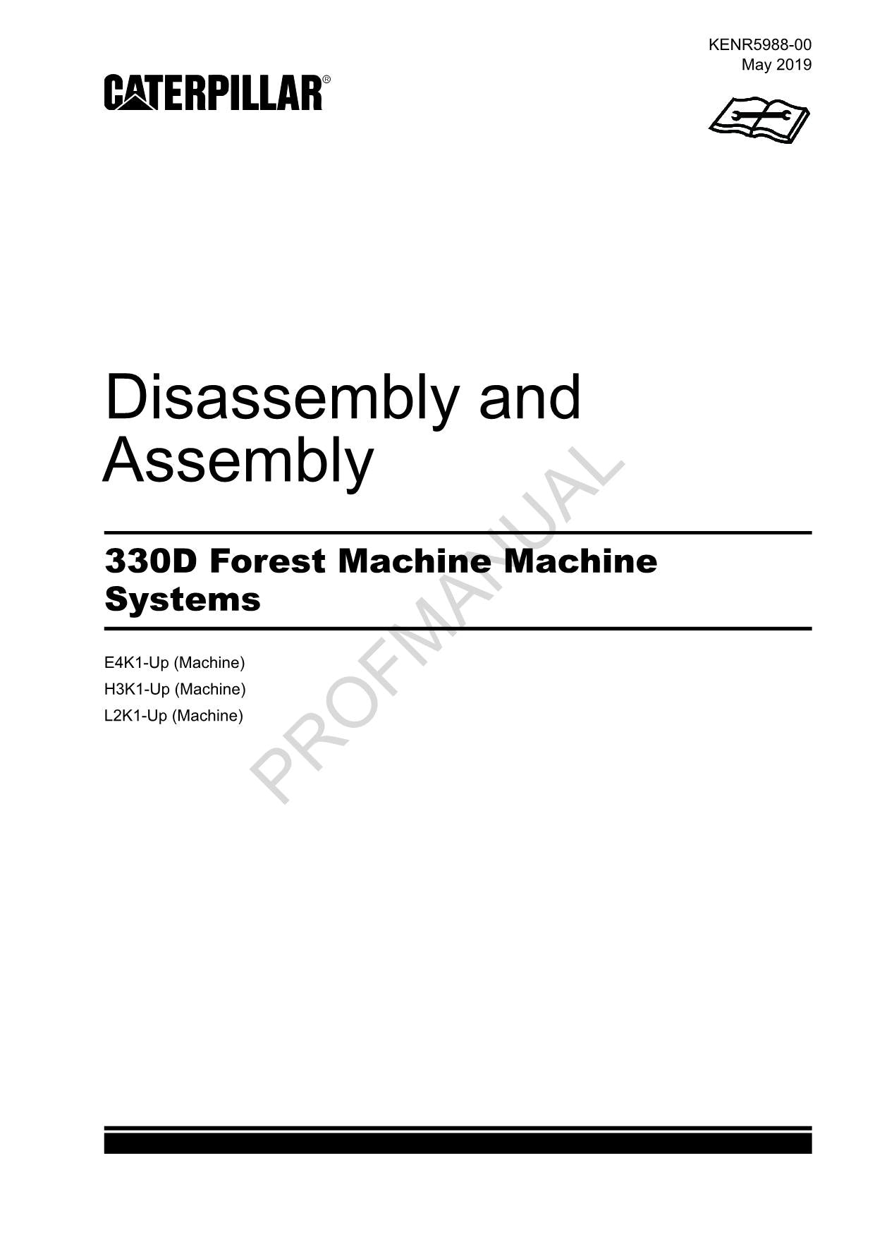 Caterpillar Cat 330D Forest Disassembly Assembly Manual