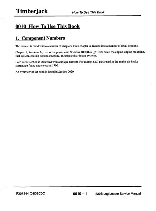 JOHN DEERE 530B 535 KNUCKLEBOOM LOADER SERVICE REPAIR MANUAL F307844