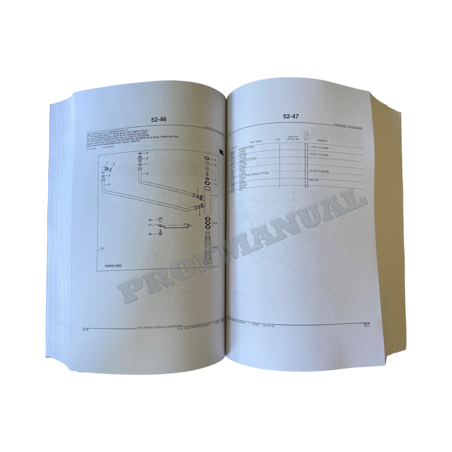 MANUEL DU CATALOGUE DES PIÈCES DE RECHANGE POUR TRACTEUR JOHN DEERE 7710 7810 