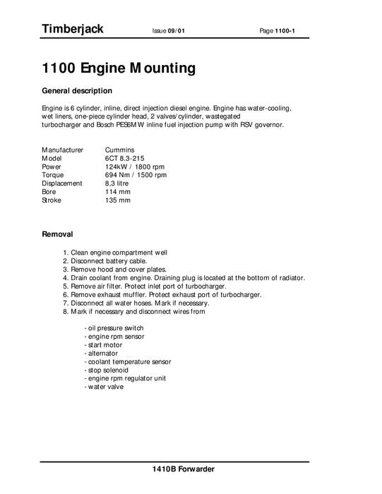 JOHN DEERE 1410B FORWARDER SERVICE REPAIR MANUAL