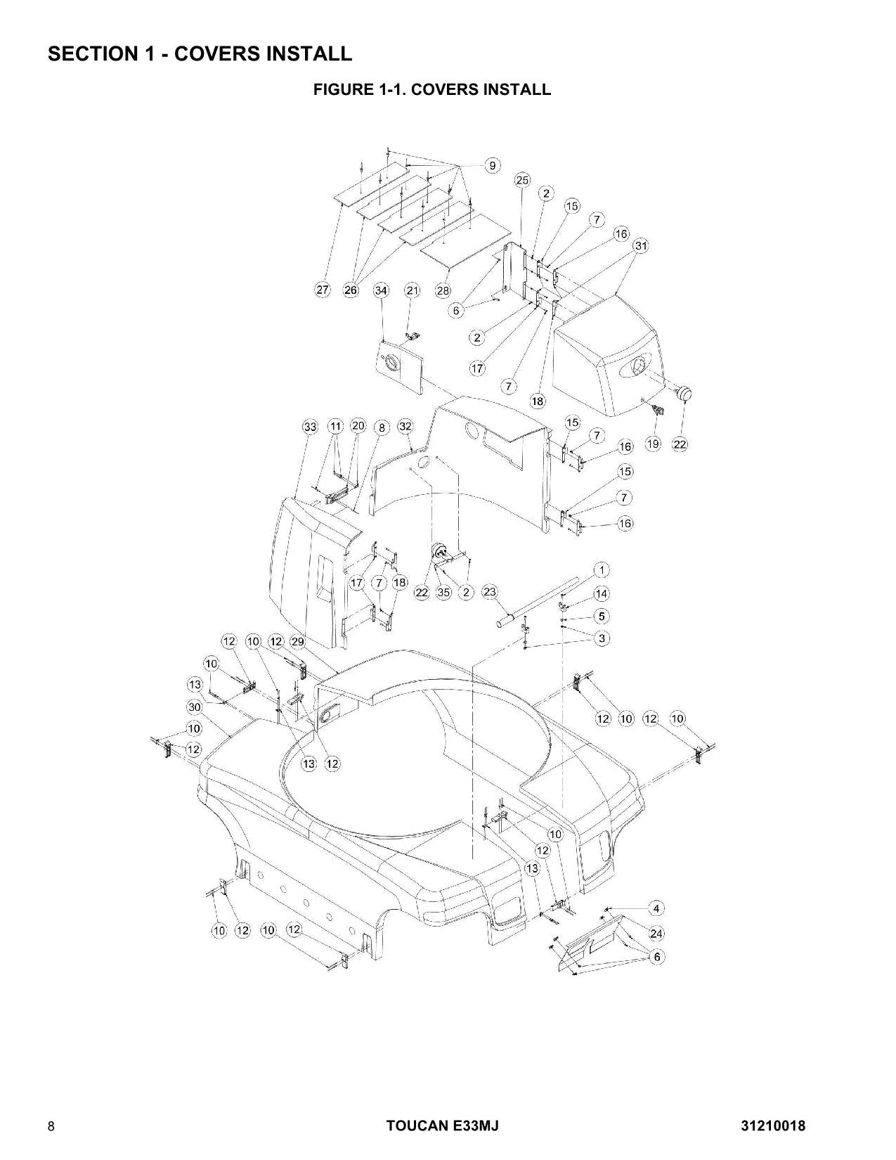 TOUCAN E33MJ Vertical Lift Parts Catalog Manual Multi language