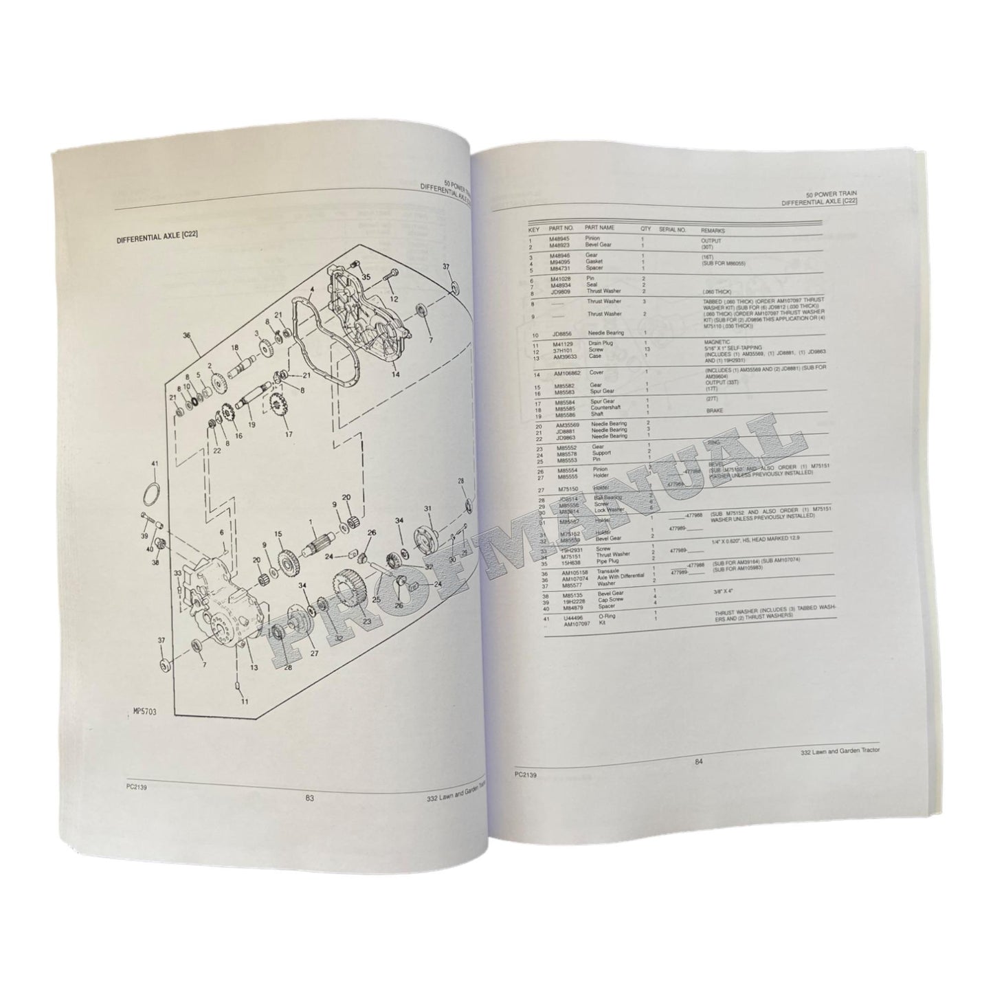 JOHN DEERE 332 TRACTOR PARTS CATALOG MANUAL