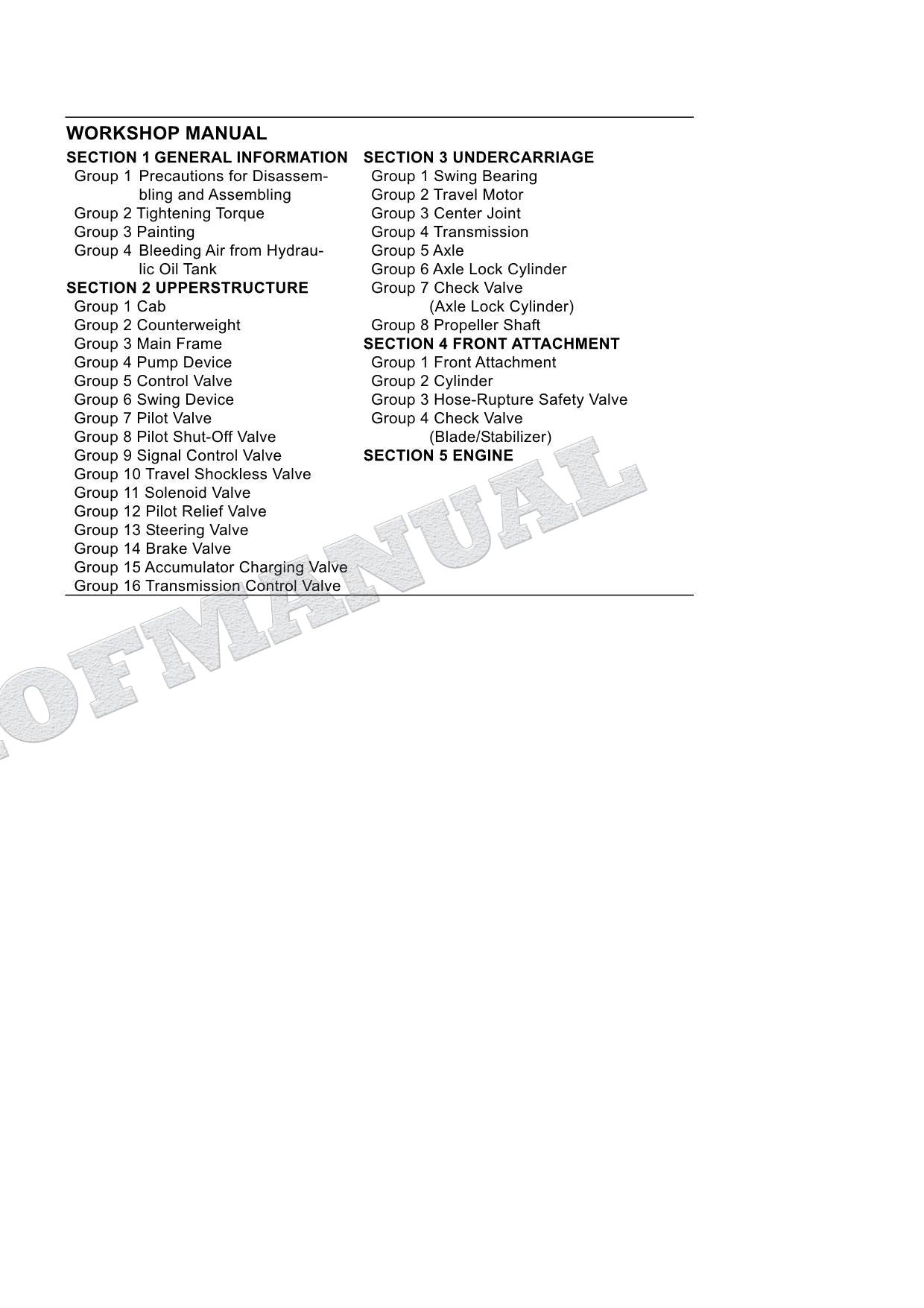 HITACHI ZX210W Excavator Service manual Operational Principle