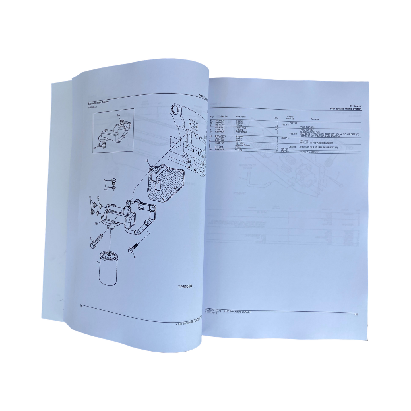 FOR JOHN DEERE 410E BACKHOE LOADER PARTS CATALOG MANUAL