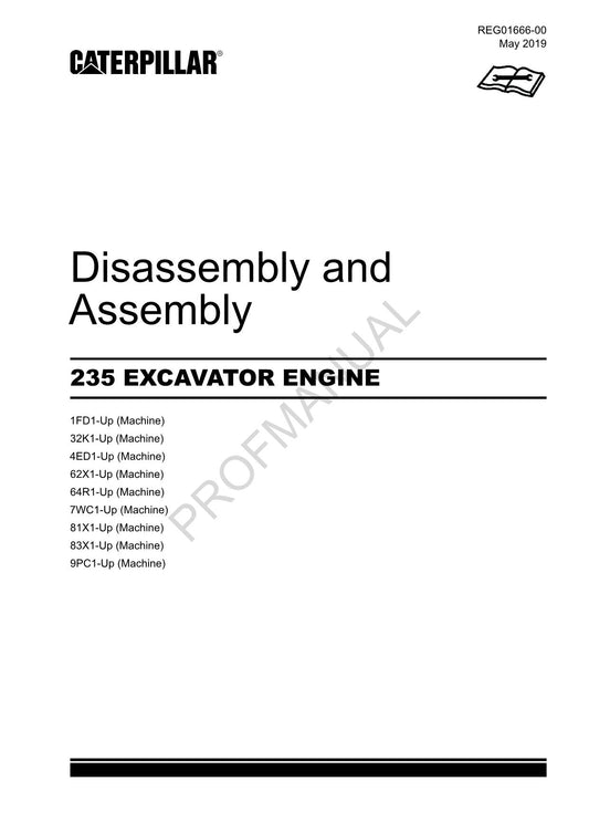 Caterpillar Cat 235 EXCAVATOR ENGINE Disassembly Assembly Manual