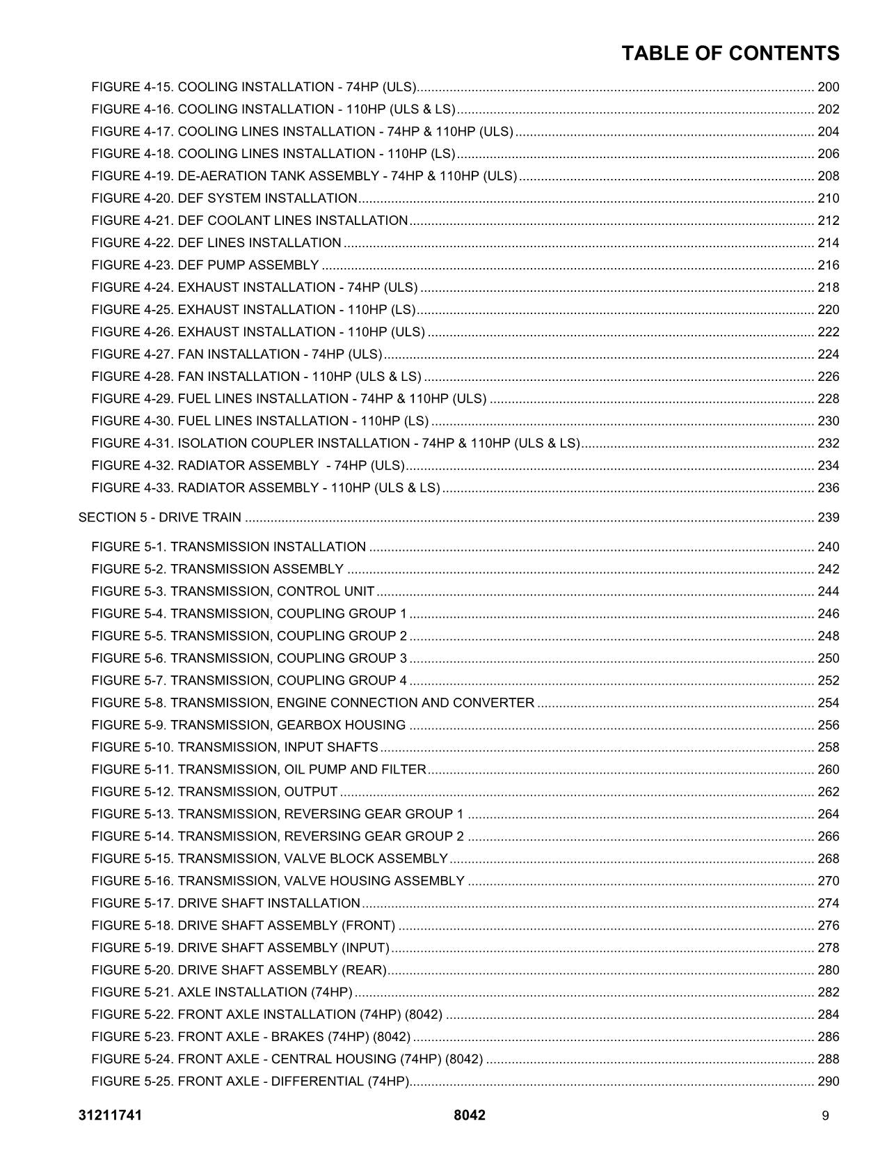 SKYTRAK 8042 Telehandler Parts Catalog Manual 31211741