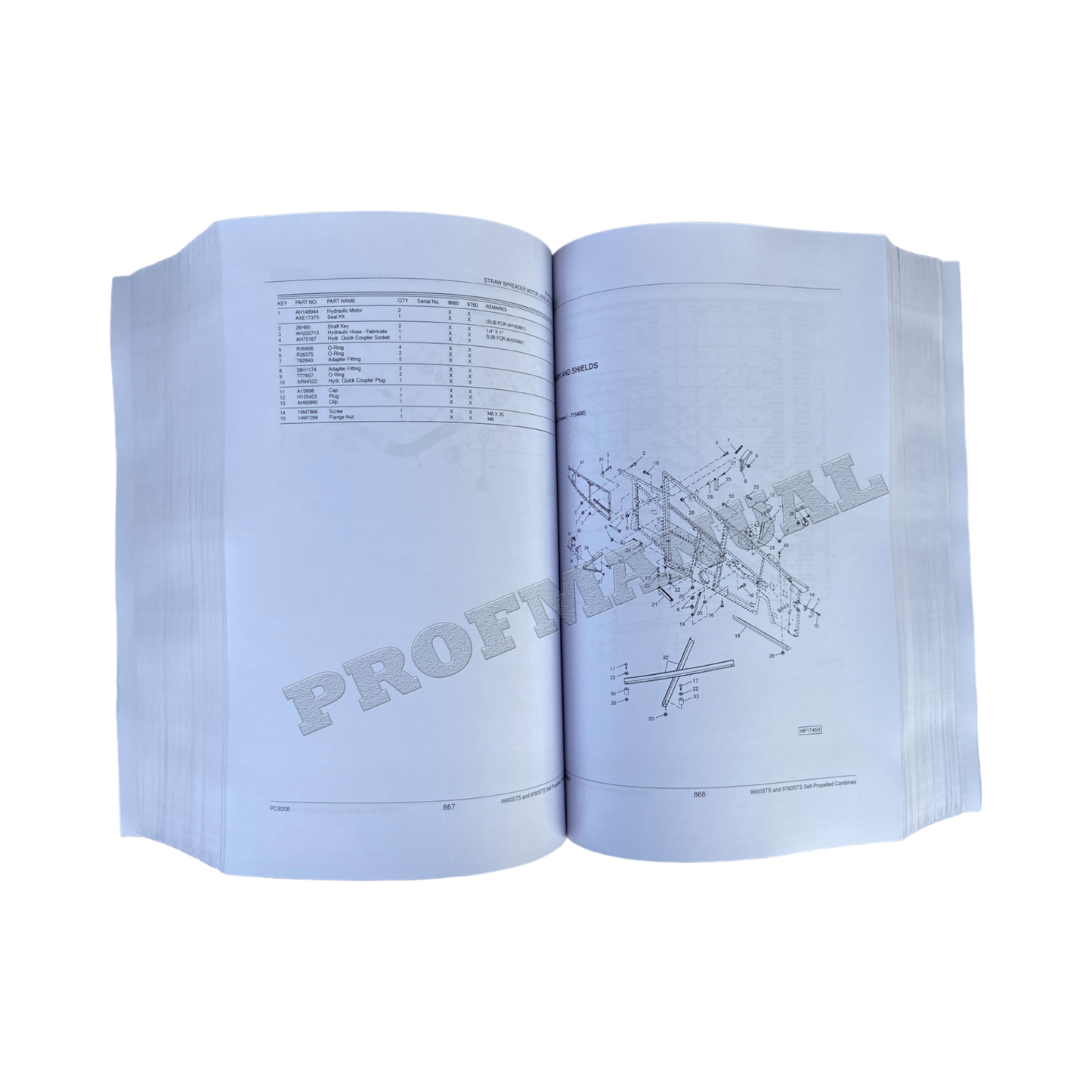 JOHN DEERE 9660 STS 9760 STS MÄHDRESCHER ERSATZTEILKATALOGHANDBUCH