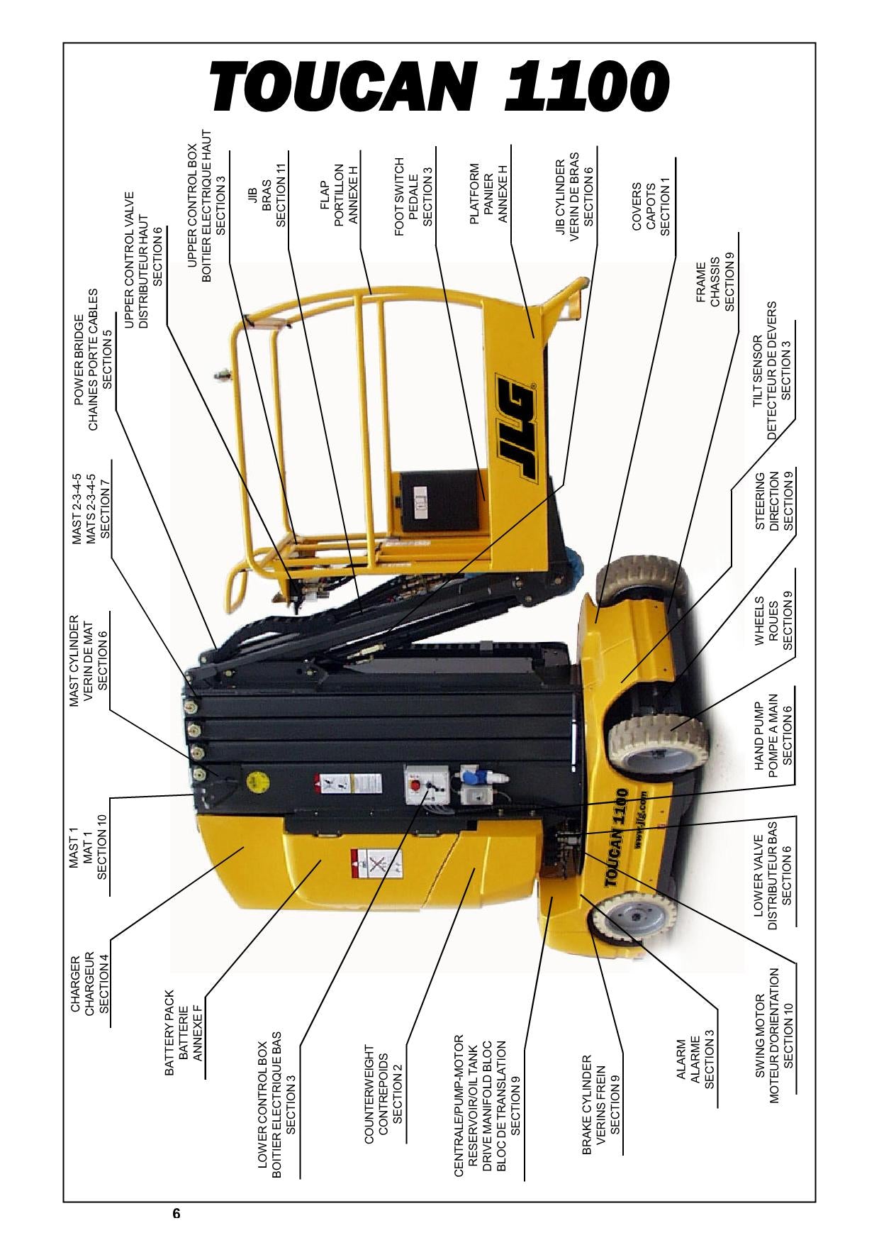 TOUCAN 1100 Vertical Lift Parts Catalog Manual MA013206 Multi language