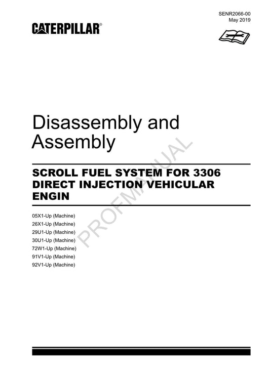 Caterpillar SCROLL FUEL SYS 3306 DIREKTEINSPRITZMOTOR Handbuch Demontage und Montage