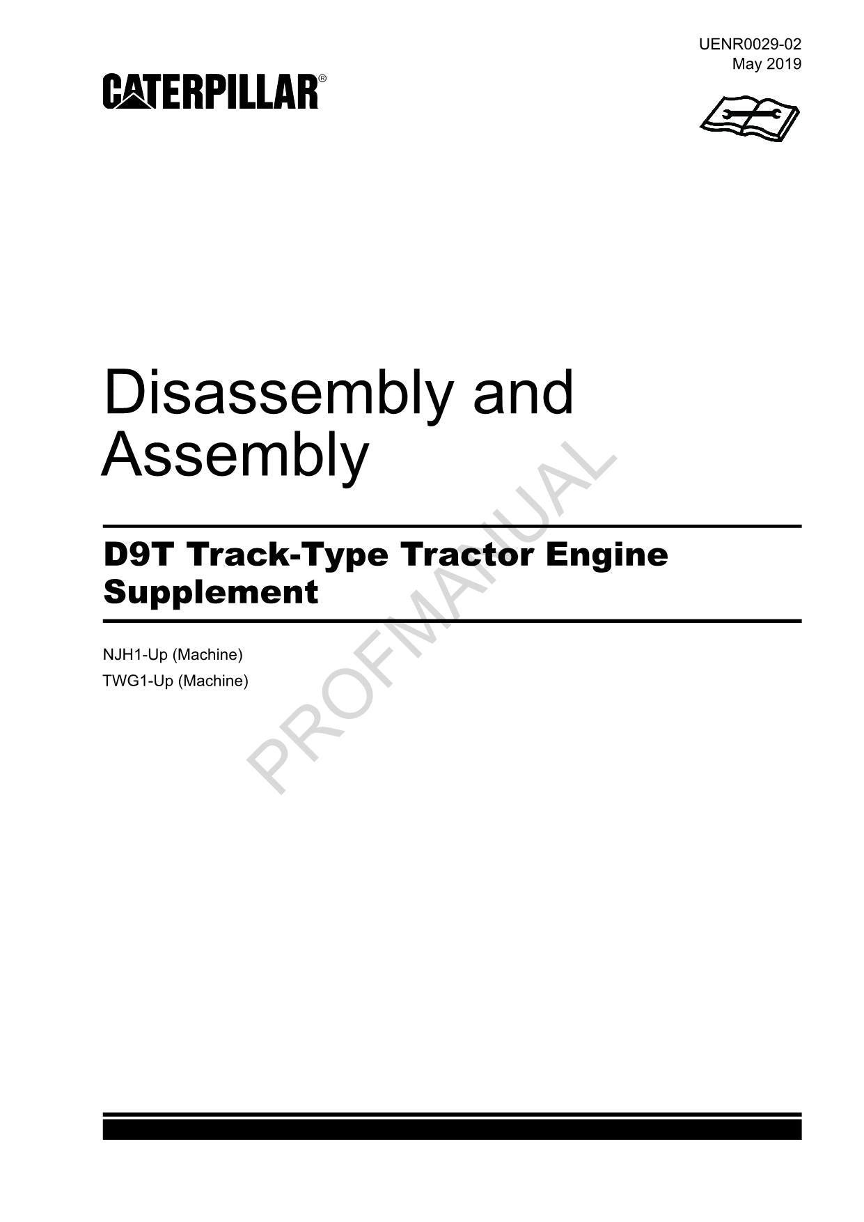 Caterpillar D9T Track Type Tractor Engine Supplement Manual Disassembly Assembly