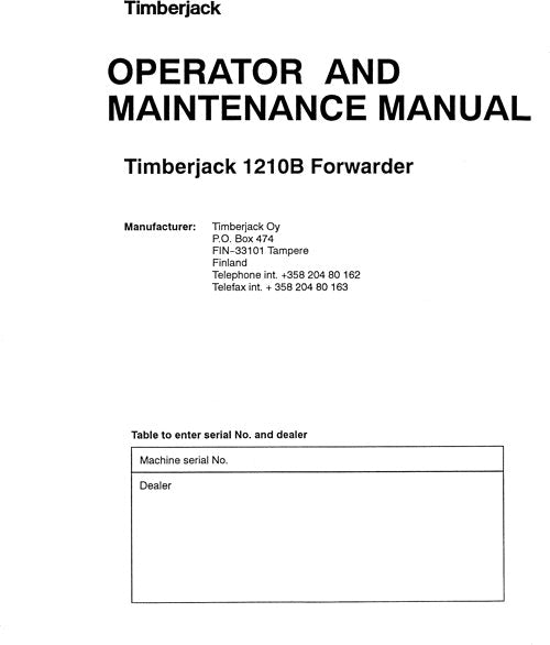 JOHN DEERE 1210B FORWARDER SERVICE REPAIR MANUAL