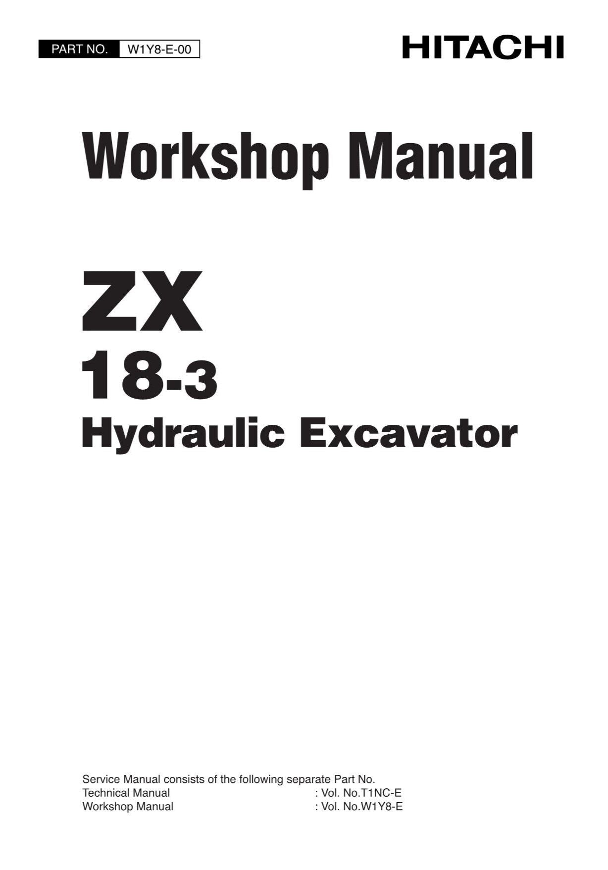 Hitachi ZX18-3 Excavator Workshop Service Repair manual